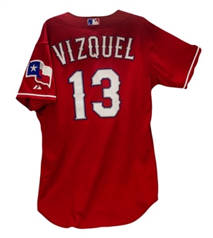 2009 Omar Vizquel Game Worn Texas Rangers Jersey (MLB Auth)